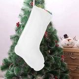 Maneki neko cat sakura pink background Christmas Stocking