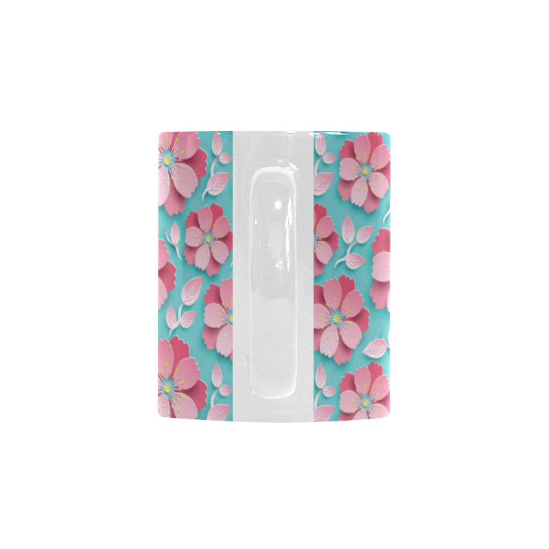 3D sakura cherry blossom pattern Classical White Mug (Fulfilled In US)
