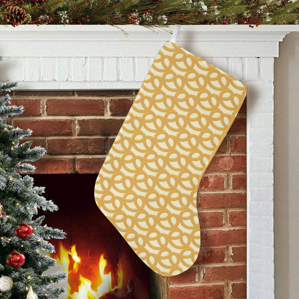 Pretzels Pattern Print Design 01 Christmas Stocking