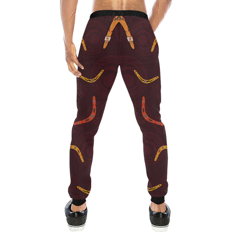 Boomerang Australian aboriginal ornament circle bl Unisex Casual Sweatpants