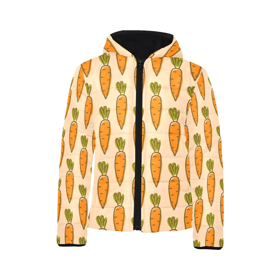 Carrot Pattern Print Design 04 Kids' Boys' Girls' Padded Hooded Jacket