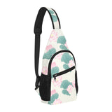 Pink lotus waterlily leaves pattern All Over Print Chest Bag