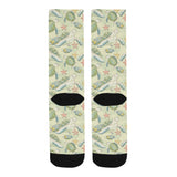 Hand drawn sea turtle fish pattern Crew Socks