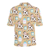 Cow bottle of milk pattern Men's All Over Print Polo Shirt