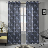 Swordfish Pattern Print Design 03 Gauze Curtain