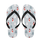 Snowman christmas  tree snow gray background Unisex Flip Flops