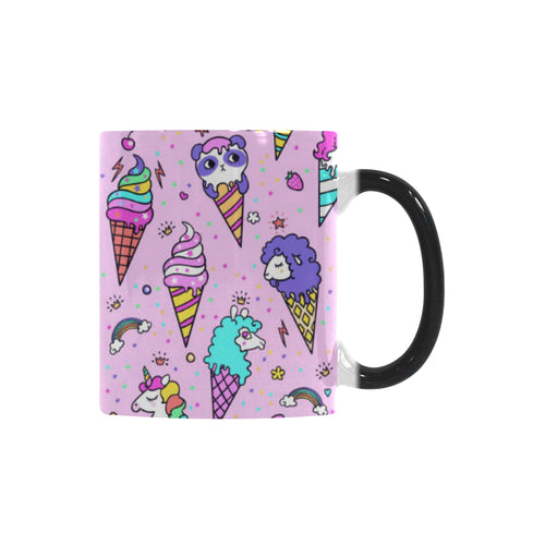 Cute ice cream cone animal pattern Morphing Mug Heat Changing Mug