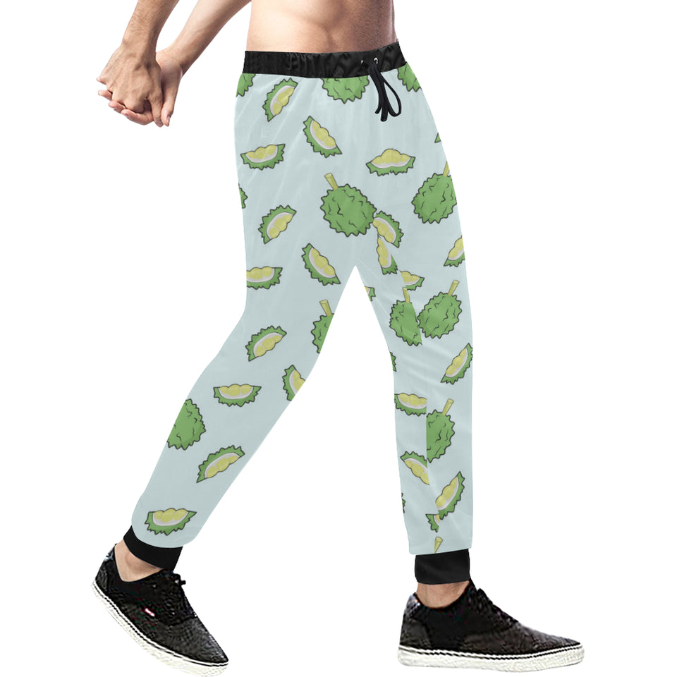 Durian pattern blue background Unisex Casual Sweatpants