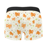 Cute brown pomeranian paw leave bone pattern Men's All Over Print Boxer Briefs Men's Underwear