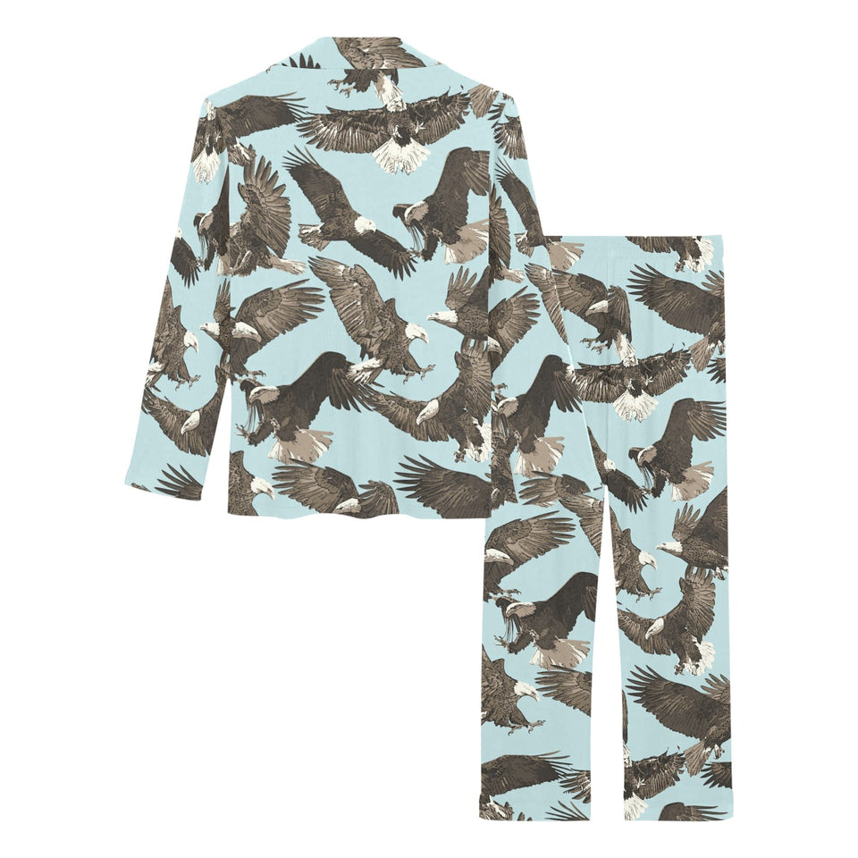 Eagle Pattern Print Design 01 Women's Long Pajama Set