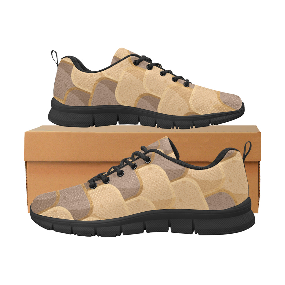 Bread Toast Pattern Print Design 04 Men's Breathable Sneakers ( Model 055)