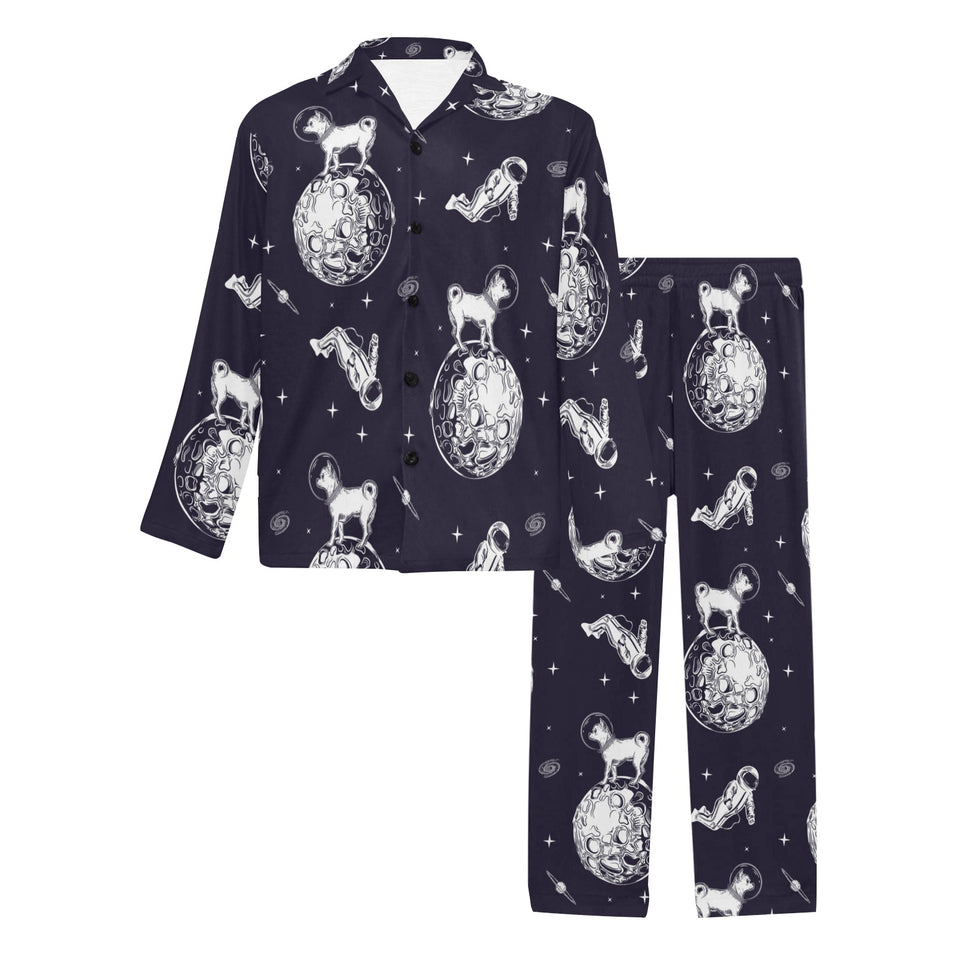 Chihuahua space helmet. astronaut pattern Men's Long Pajama Set