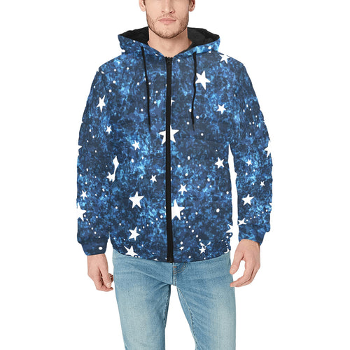 Night sky star pattern Men's Padded Hooded Jacket