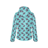 Stingray Pattern Print Design 02 Women's Padded Hooded Jacket