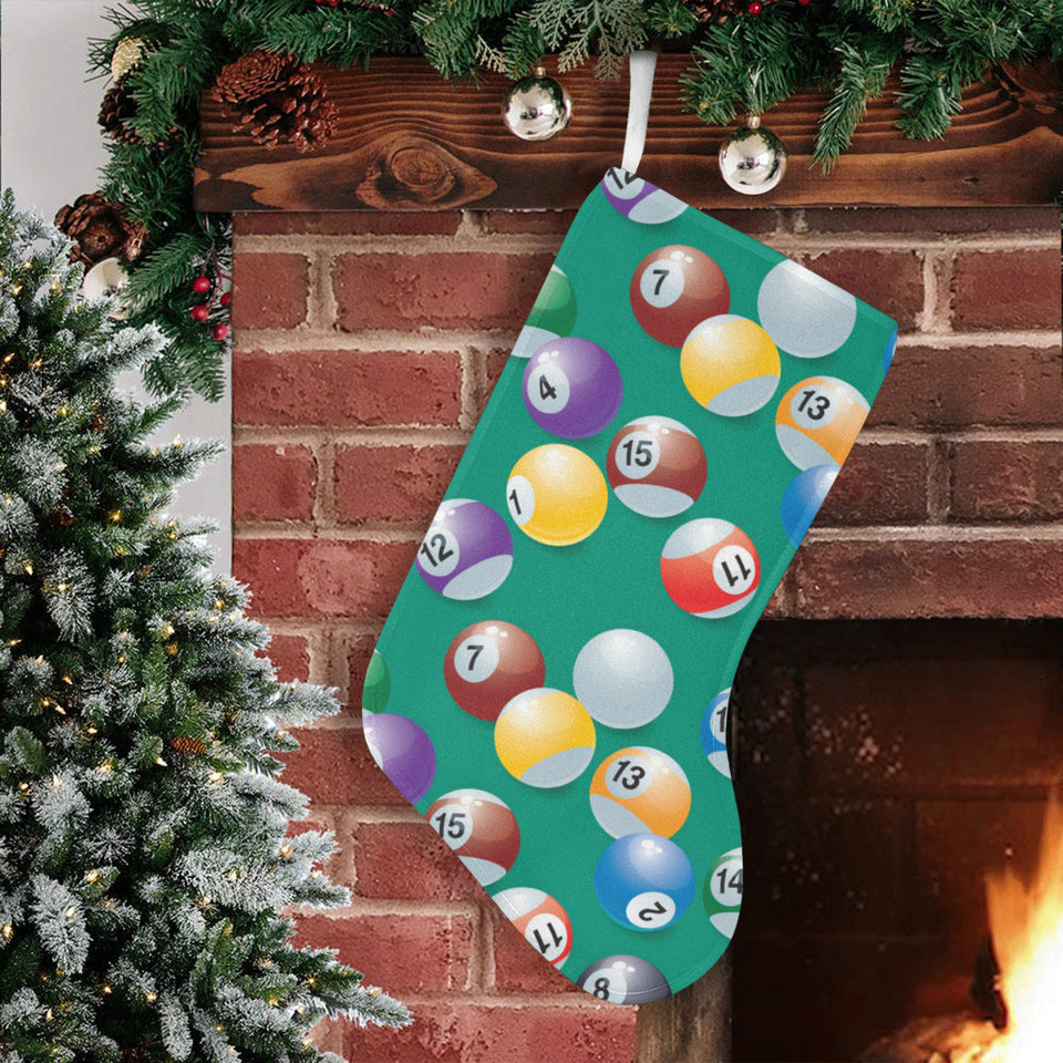 Billiard Ball Pattern Print Design 01 Christmas Stocking