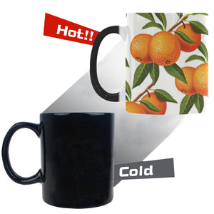 Oranges pattern background Morphing Mug Heat Changing Mug