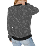 Beer hand drawn pattern Women's Crew Neck Sweatshirt