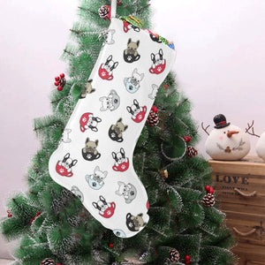 French bulldog cup paw pattern Christmas Stocking