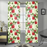 Red apples leaves pattern Gauze Curtain