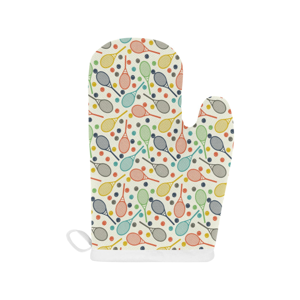 Tennis Pattern Print Design 03 Heat Resistant Oven Mitts