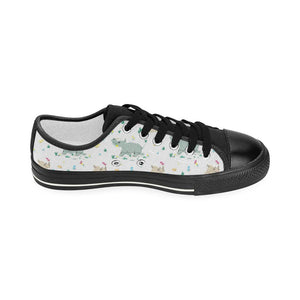 Cute Rhino pattern Kids' Boys' Girls' Low Top Canvas Shoes Black