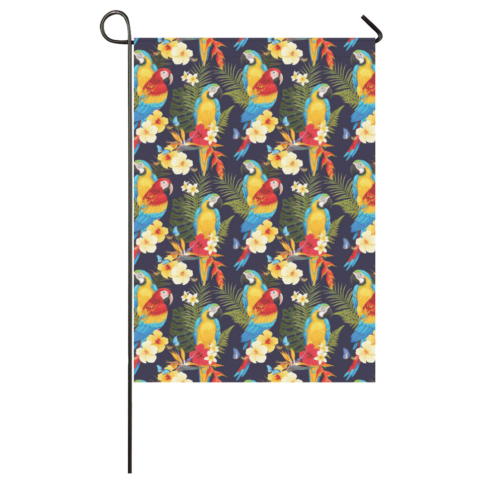 Colorful parrot flower pattern House Flag Garden Flag