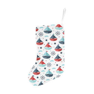 Cute color paper sailboat pattern Christmas Stocking