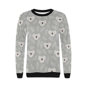 Cute koala leaves pattern Women's Crew Neck Sweatshirt