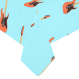 electric guitar pattern light blue background Tablecloth