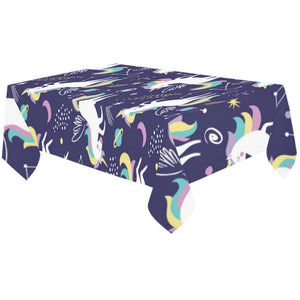 Hand drawn cute unicorn star planet Tablecloth