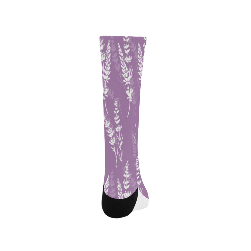 Lavender flowers purple pattern Crew Socks