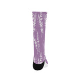 Lavender flowers purple pattern Crew Socks
