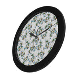 Peacock feather pattern Elegant Black Wall Clock
