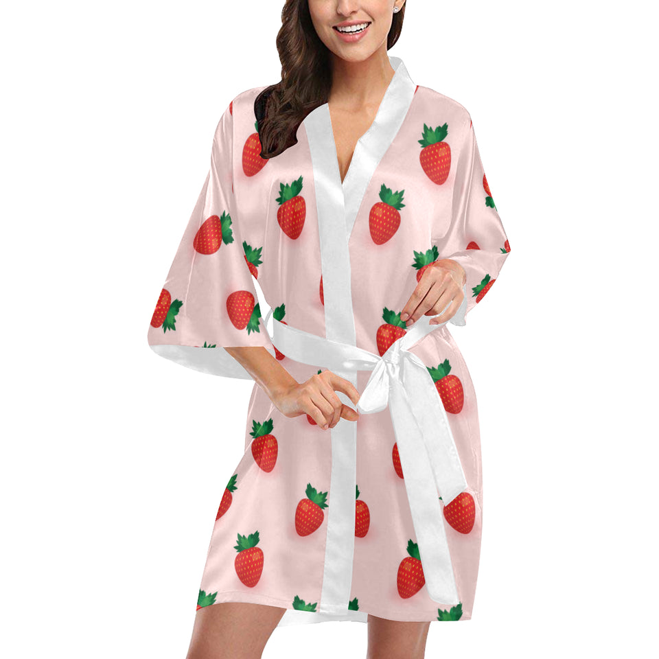 Strawberry beautiful pattern Women's Short Kimono Robe