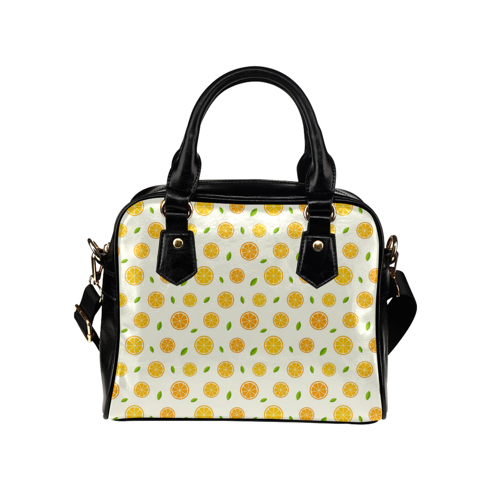 oranges leaves pattern Shoulder Handbag
