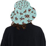 Horses running horses rider pattern Unisex Bucket Hat