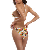 Colorful Maneki neko cat pattern Sexy Bikinis Two-Piece Swimsuits