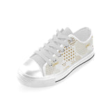 Beautiful gold japanese pattern Men's Low Top Canvas Shoes White
