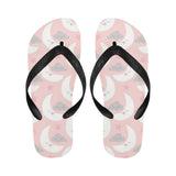 Cute moon cloud star pattern pink dot background Unisex Flip Flops
