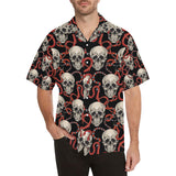 Red snake skull pattern Men's All Over Print Hawaiian Shirt