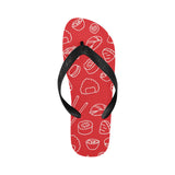 sushi pattern red background Unisex Flip Flops