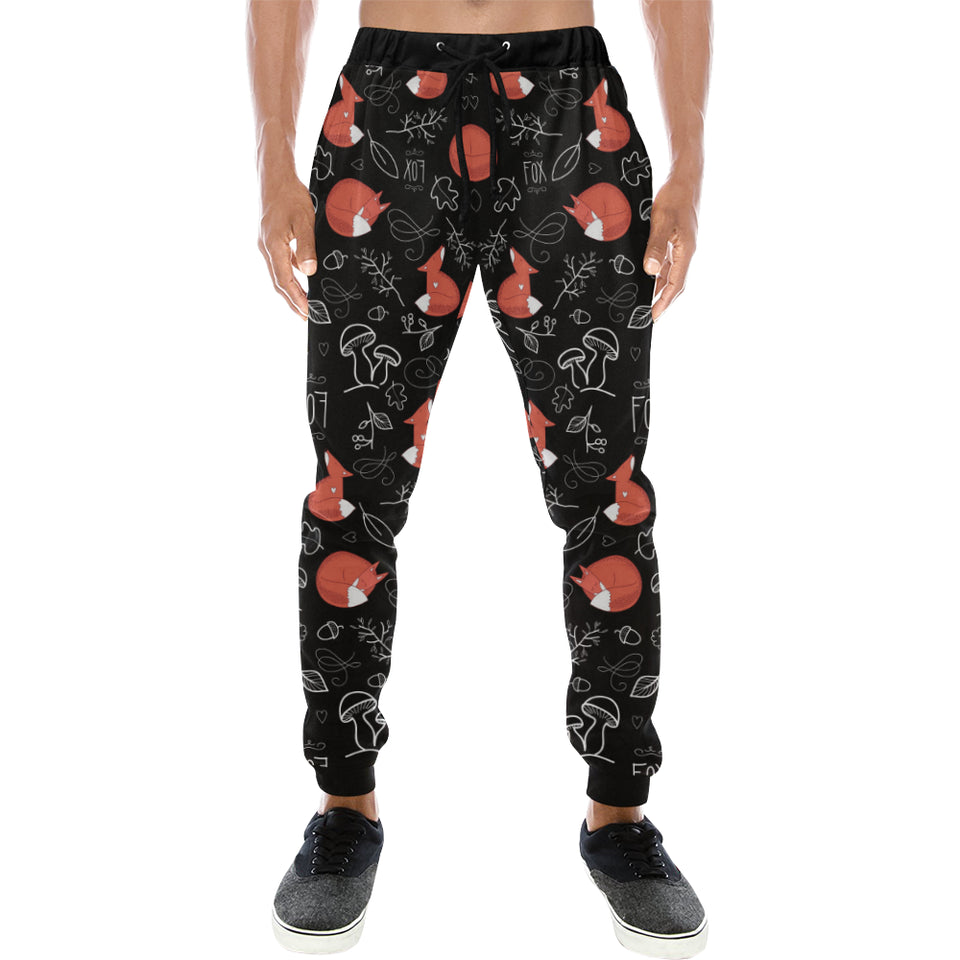 fox sleeping fox pattern Unisex Casual Sweatpants