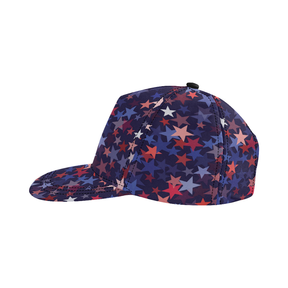 Red blue star pattern All Over Print Snapback Cap