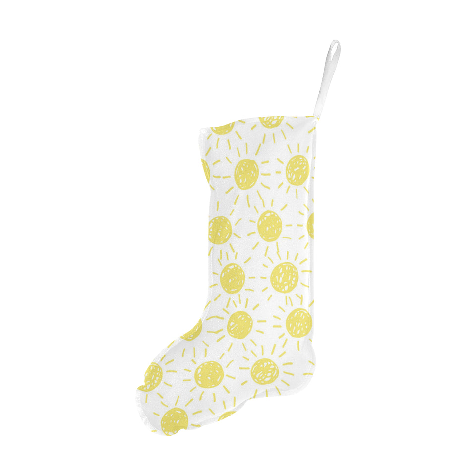 hand drawn sun pattern Christmas Stocking