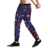 Red blue star pattern Unisex Casual Sweatpants