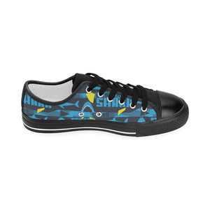 Shark dangerous Kids' Boys' Girls' Low Top Canvas Shoes Black