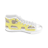 Cute Hamster pattern Men's High Top Canvas Shoes White