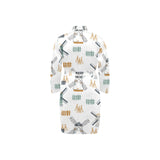 windmill pattern Men's Long Sleeve Belted Night Robe