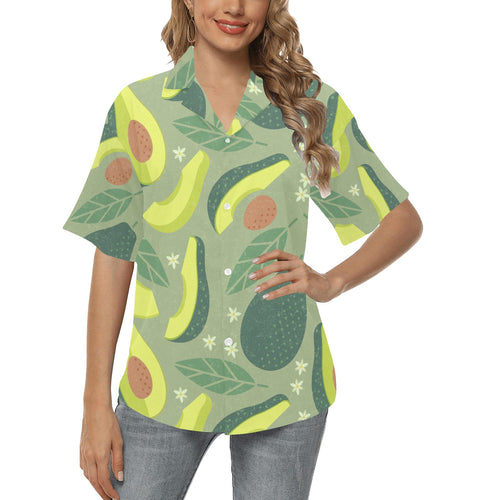 Avocado pattern Women's All Over Print Hawaiian Shirt