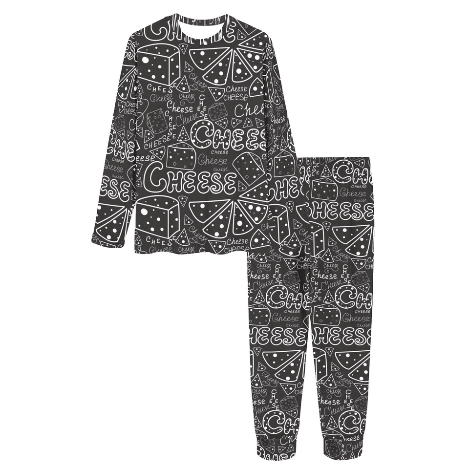 Handwritten cheese pattern Women's All Over Print Pajama Set